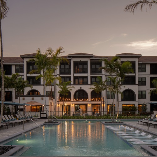 Resort-style swimming pool